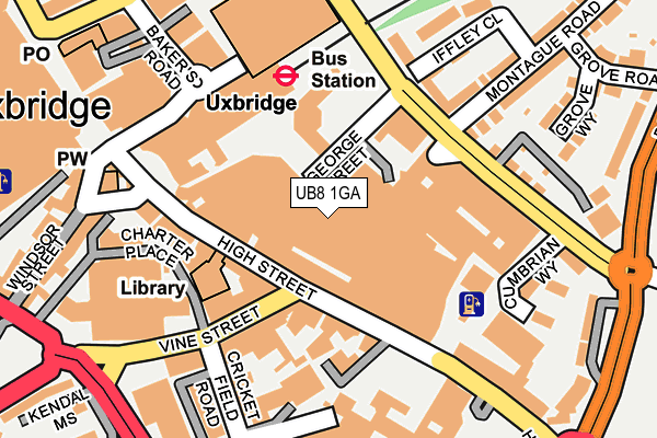 UB8 1GA map - OS OpenMap – Local (Ordnance Survey)