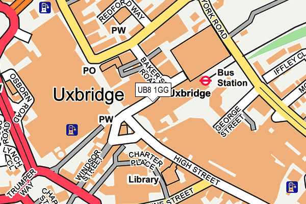 UB8 1GG map - OS OpenMap – Local (Ordnance Survey)