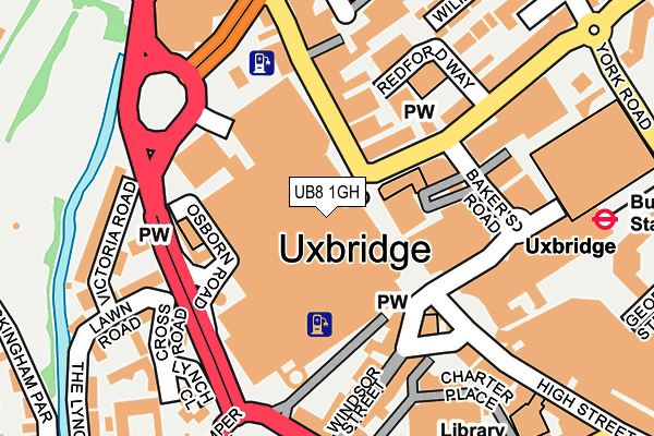 UB8 1GH map - OS OpenMap – Local (Ordnance Survey)