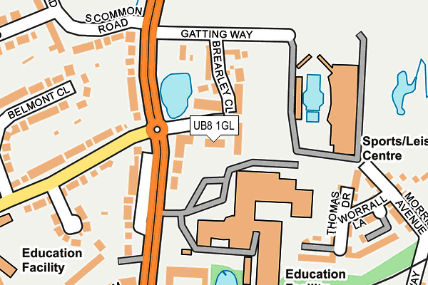 UB8 1GL map - OS OpenMap – Local (Ordnance Survey)