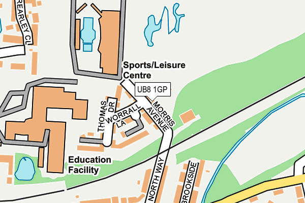 UB8 1GP map - OS OpenMap – Local (Ordnance Survey)