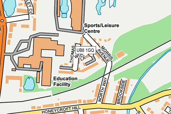 UB8 1GQ map - OS OpenMap – Local (Ordnance Survey)