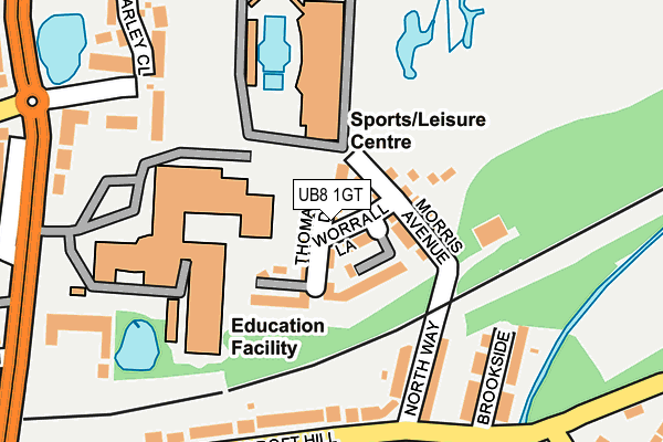 UB8 1GT map - OS OpenMap – Local (Ordnance Survey)