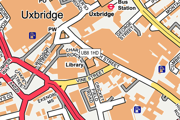 UB8 1HD map - OS OpenMap – Local (Ordnance Survey)