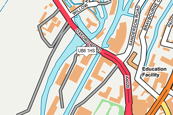 UB8 1HS map - OS OpenMap – Local (Ordnance Survey)