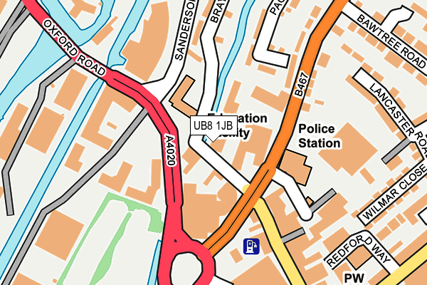 UB8 1JB map - OS OpenMap – Local (Ordnance Survey)