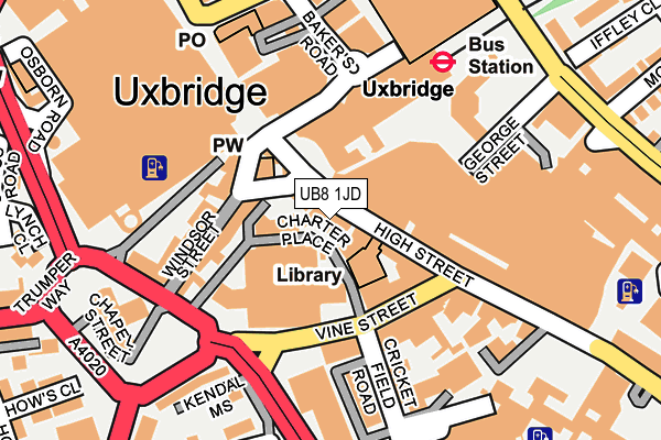 UB8 1JD map - OS OpenMap – Local (Ordnance Survey)