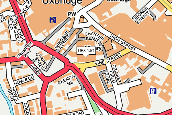 UB8 1JG map - OS OpenMap – Local (Ordnance Survey)