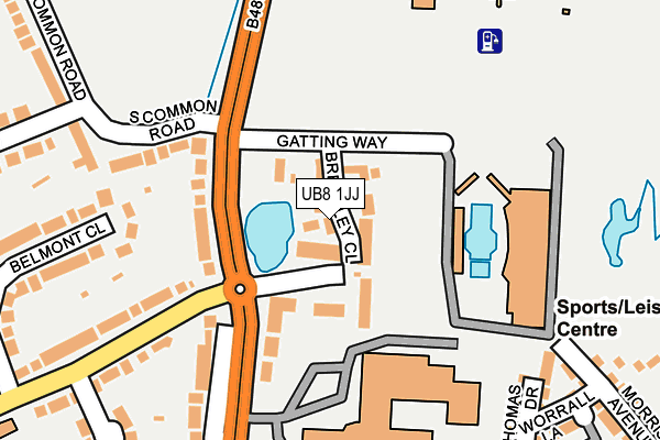 UB8 1JJ map - OS OpenMap – Local (Ordnance Survey)