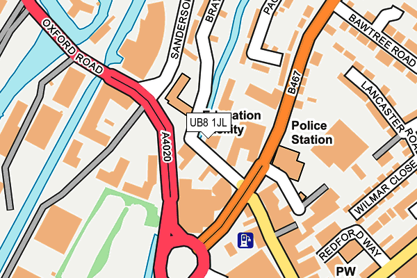 UB8 1JL map - OS OpenMap – Local (Ordnance Survey)