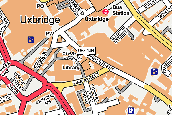 UB8 1JN map - OS OpenMap – Local (Ordnance Survey)