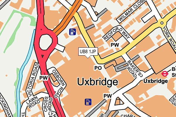 UB8 1JP map - OS OpenMap – Local (Ordnance Survey)