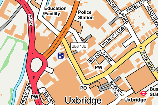 UB8 1JU map - OS OpenMap – Local (Ordnance Survey)