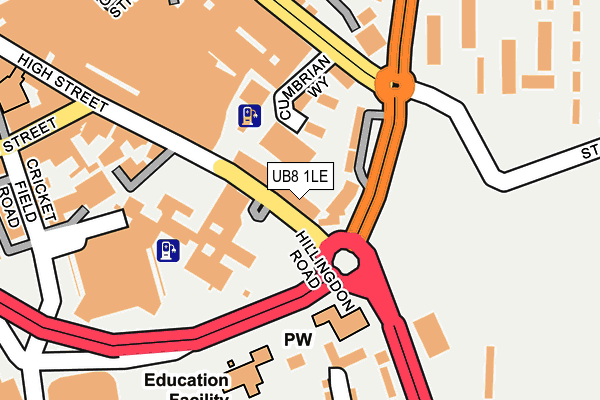 UB8 1LE map - OS OpenMap – Local (Ordnance Survey)