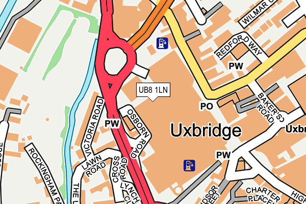 UB8 1LN map - OS OpenMap – Local (Ordnance Survey)