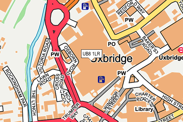 UB8 1LR map - OS OpenMap – Local (Ordnance Survey)