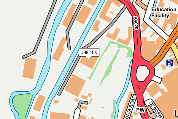 UB8 1LX map - OS OpenMap – Local (Ordnance Survey)