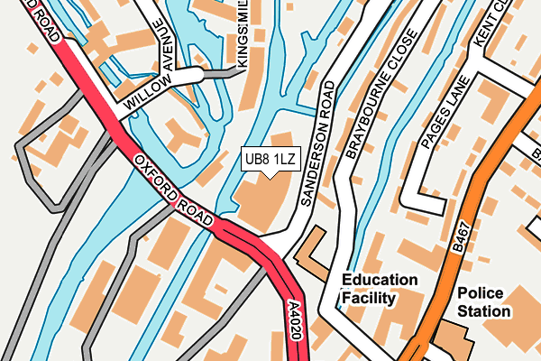 UB8 1LZ map - OS OpenMap – Local (Ordnance Survey)