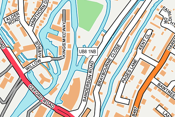 UB8 1NB map - OS OpenMap – Local (Ordnance Survey)