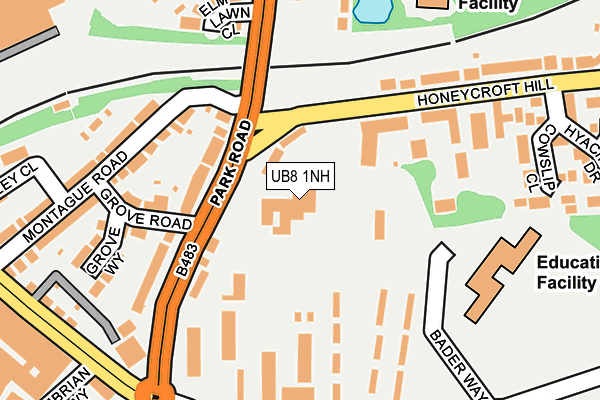 UB8 1NH map - OS OpenMap – Local (Ordnance Survey)