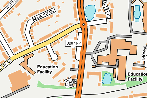 UB8 1NP map - OS OpenMap – Local (Ordnance Survey)