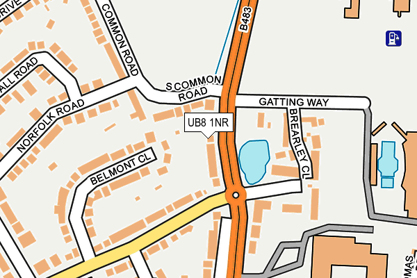 UB8 1NR map - OS OpenMap – Local (Ordnance Survey)