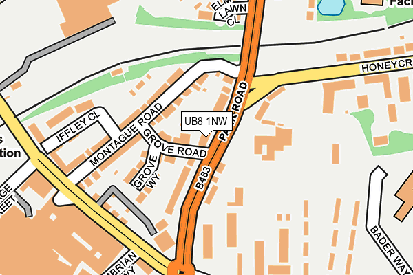 UB8 1NW map - OS OpenMap – Local (Ordnance Survey)