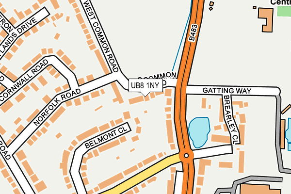 UB8 1NY map - OS OpenMap – Local (Ordnance Survey)