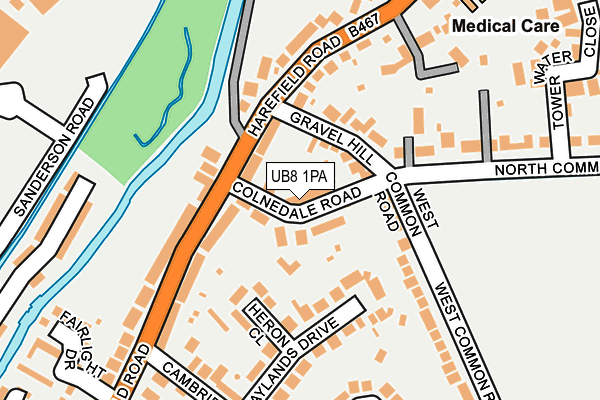 UB8 1PA map - OS OpenMap – Local (Ordnance Survey)