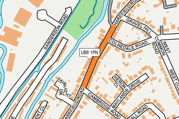 UB8 1PN map - OS OpenMap – Local (Ordnance Survey)