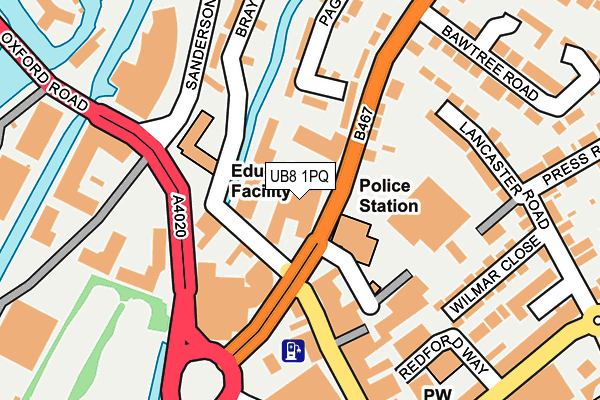 UB8 1PQ map - OS OpenMap – Local (Ordnance Survey)