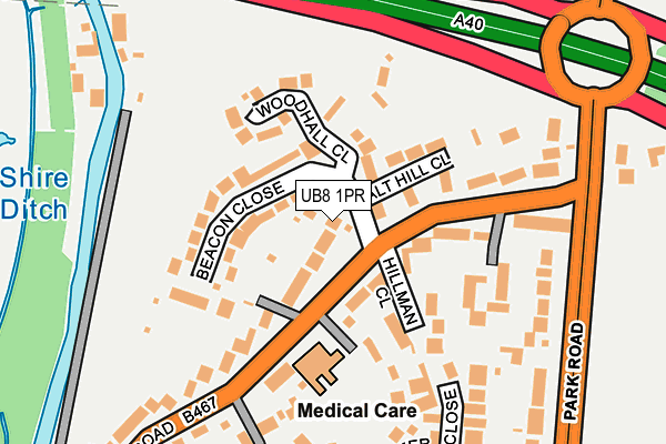 UB8 1PR map - OS OpenMap – Local (Ordnance Survey)