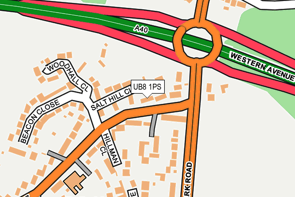 UB8 1PS map - OS OpenMap – Local (Ordnance Survey)