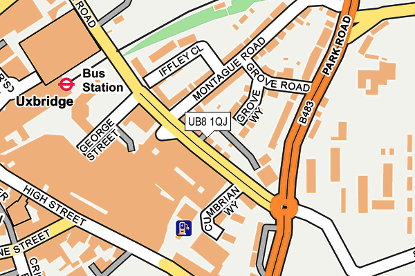 UB8 1QJ map - OS OpenMap – Local (Ordnance Survey)