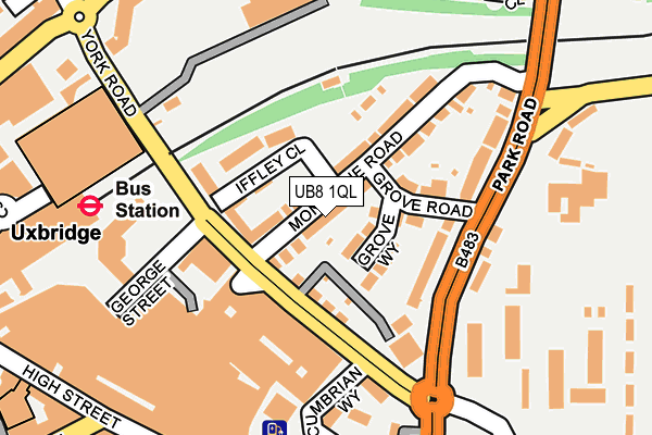 UB8 1QL map - OS OpenMap – Local (Ordnance Survey)