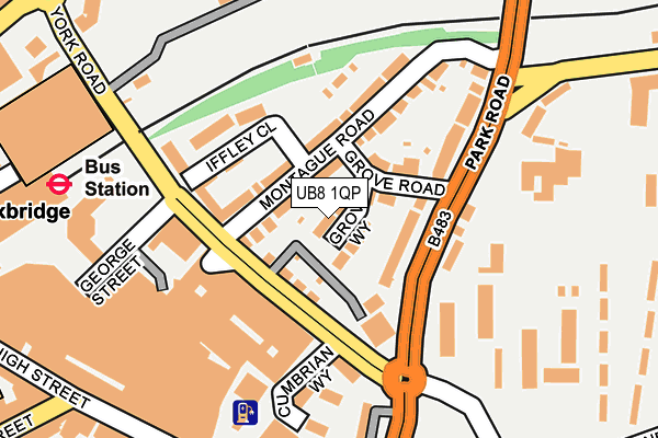 UB8 1QP map - OS OpenMap – Local (Ordnance Survey)