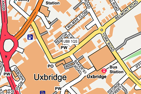UB8 1QS map - OS OpenMap – Local (Ordnance Survey)