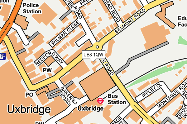 UB8 1QW map - OS OpenMap – Local (Ordnance Survey)