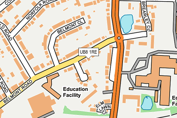 UB8 1RE map - OS OpenMap – Local (Ordnance Survey)