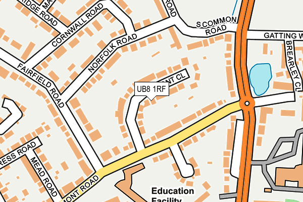 UB8 1RF map - OS OpenMap – Local (Ordnance Survey)