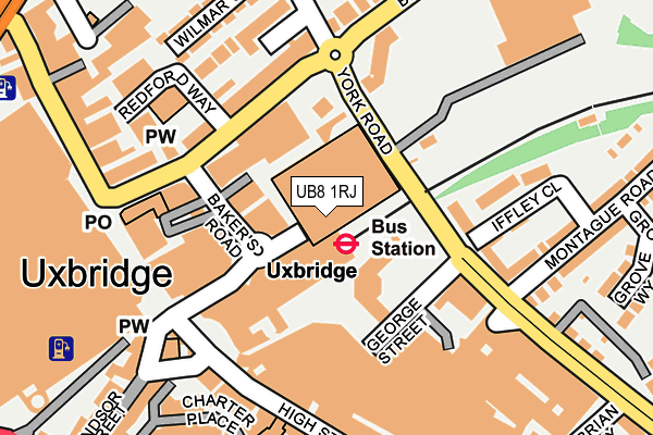 UB8 1RJ map - OS OpenMap – Local (Ordnance Survey)