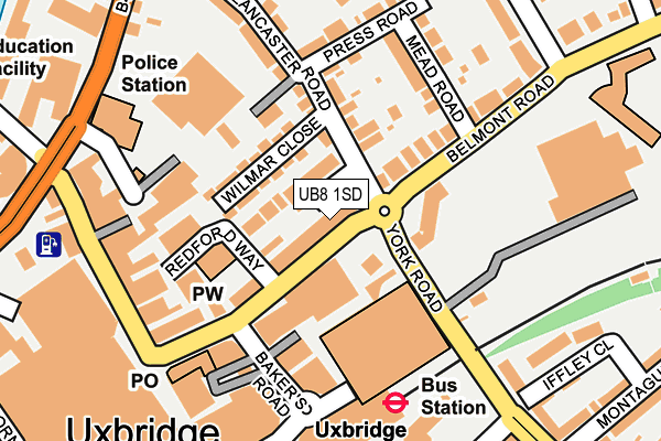 UB8 1SD map - OS OpenMap – Local (Ordnance Survey)