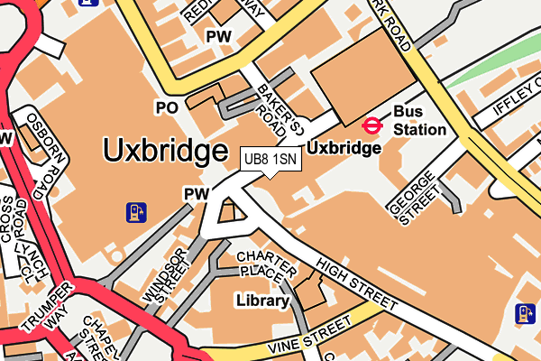 UB8 1SN map - OS OpenMap – Local (Ordnance Survey)