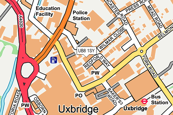 UB8 1SY map - OS OpenMap – Local (Ordnance Survey)