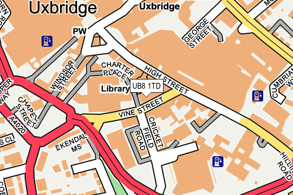 UB8 1TD map - OS OpenMap – Local (Ordnance Survey)