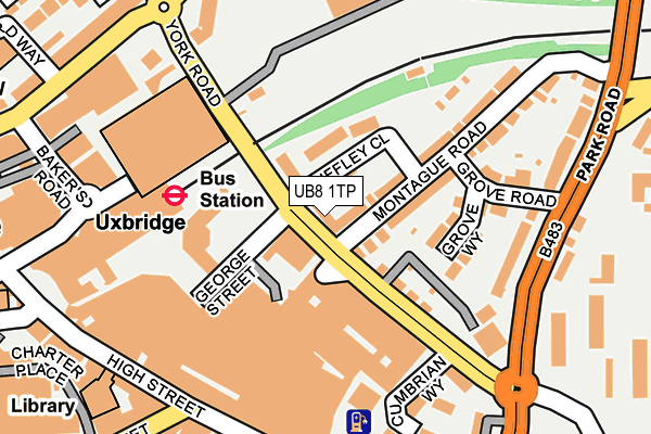 UB8 1TP map - OS OpenMap – Local (Ordnance Survey)