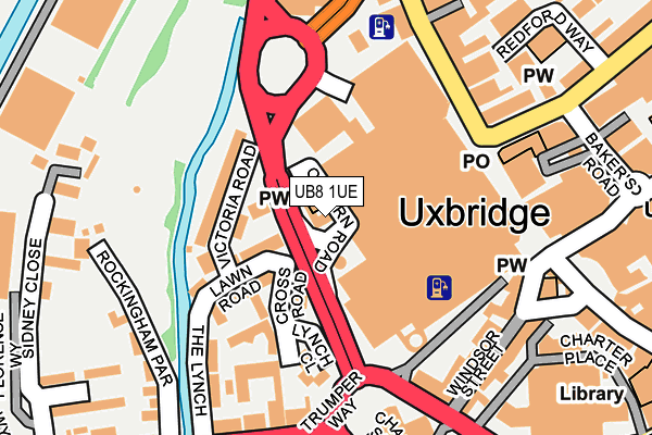 UB8 1UE map - OS OpenMap – Local (Ordnance Survey)