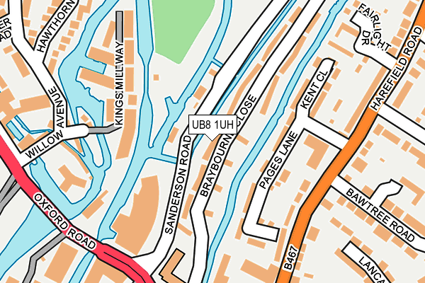 UB8 1UH map - OS OpenMap – Local (Ordnance Survey)