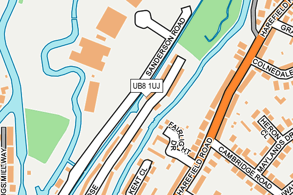 UB8 1UJ map - OS OpenMap – Local (Ordnance Survey)