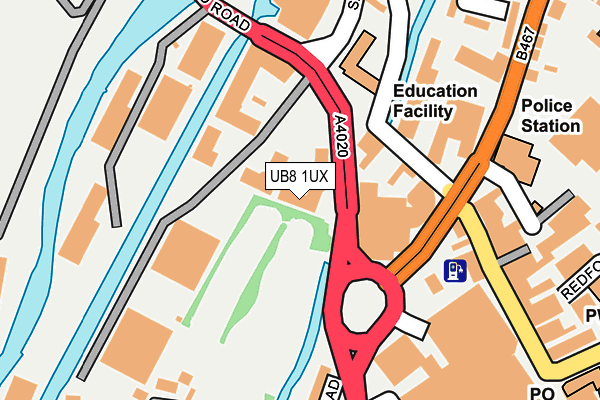 UB8 1UX map - OS OpenMap – Local (Ordnance Survey)